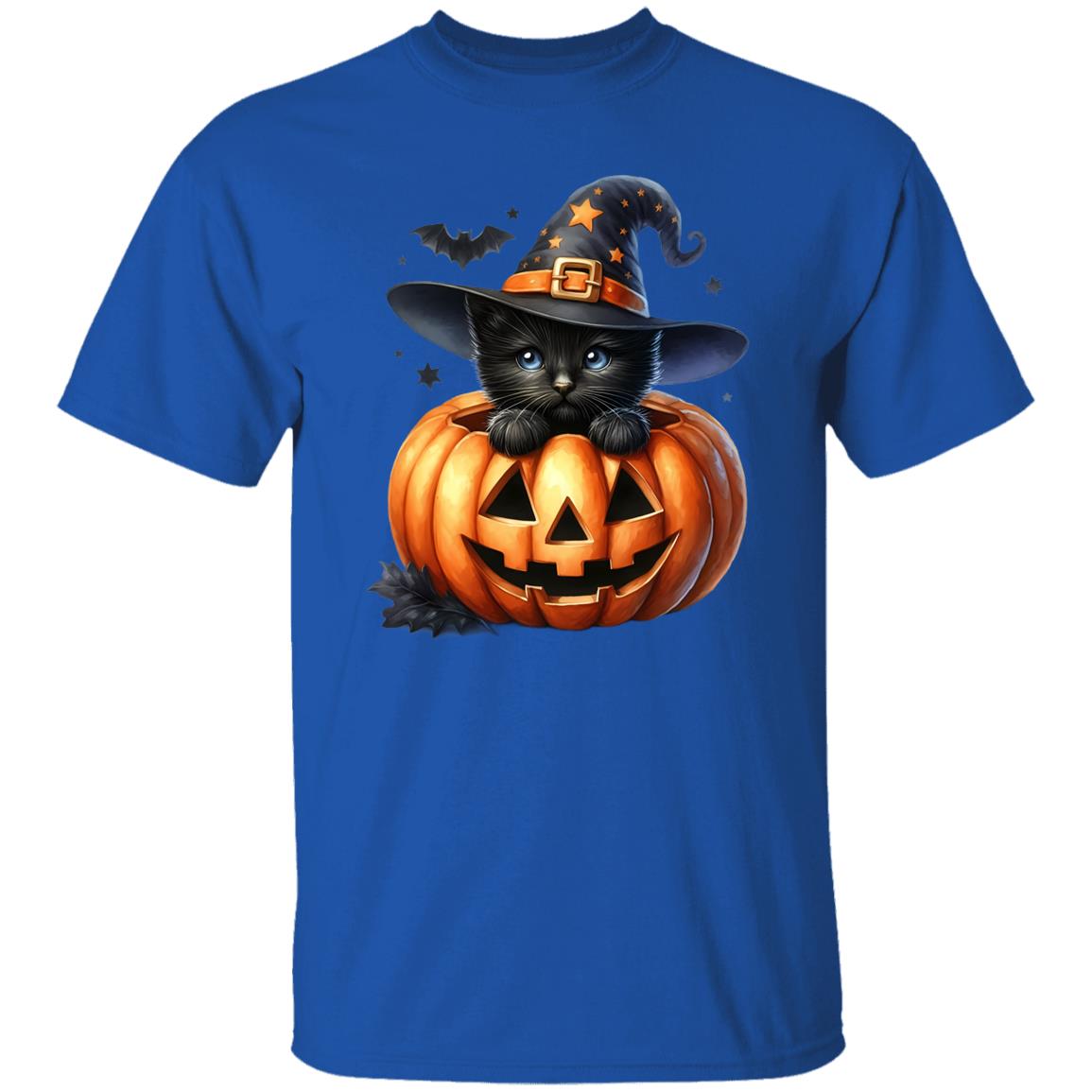 Retro Black Witch Cat Pumpkin Halloween Costume Fall Autumn Season T-Shirt and Pullover Hoodie