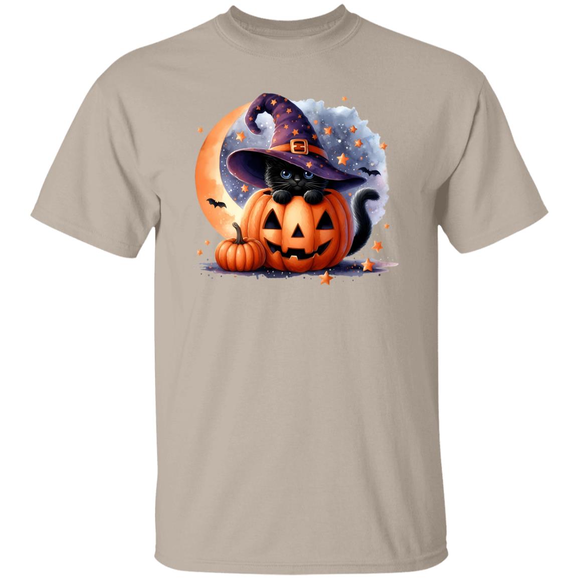 Retro Black Witch Cat Pumpkin Halloween Costume Fall Autumn Season T-Shirt and Pullover Hoodie