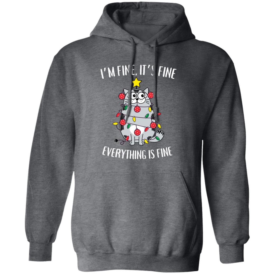 I'm Fine, It's Fine Grey Cat Soft Unisex Hoodie