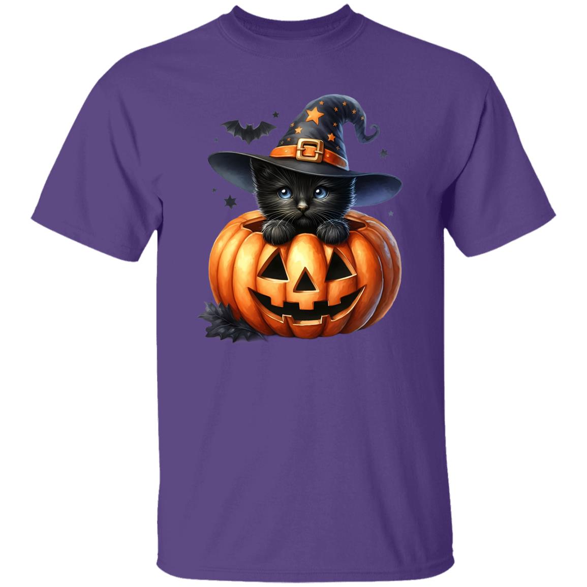 Retro Black Witch Cat Pumpkin Halloween Costume Fall Autumn Season T-Shirt and Pullover Hoodie