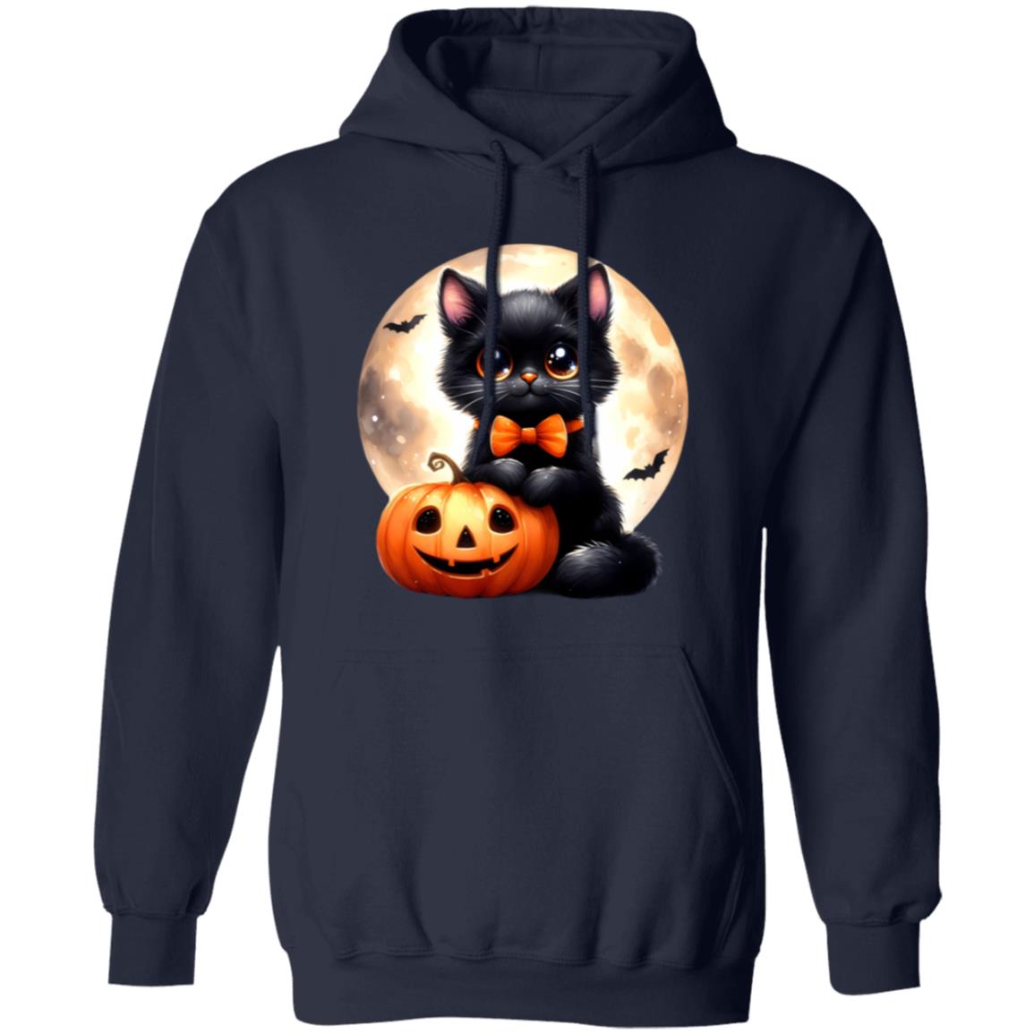 Retro Black Cat Pumpkin Halloween Costume Fall Autumn Season T-Shirt and Pullover Hoodie