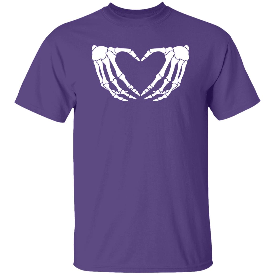 Skeleton Hands Heart Sign Retro Halloween Costume Unisex T- Shirt