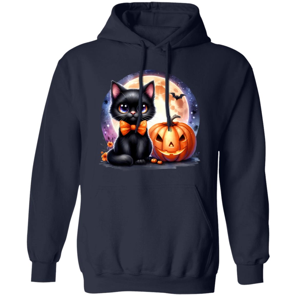 Retro Black Cat Pumpkin Halloween Costume Fall Autumn Season T-Shirt and Pullover Hoodie