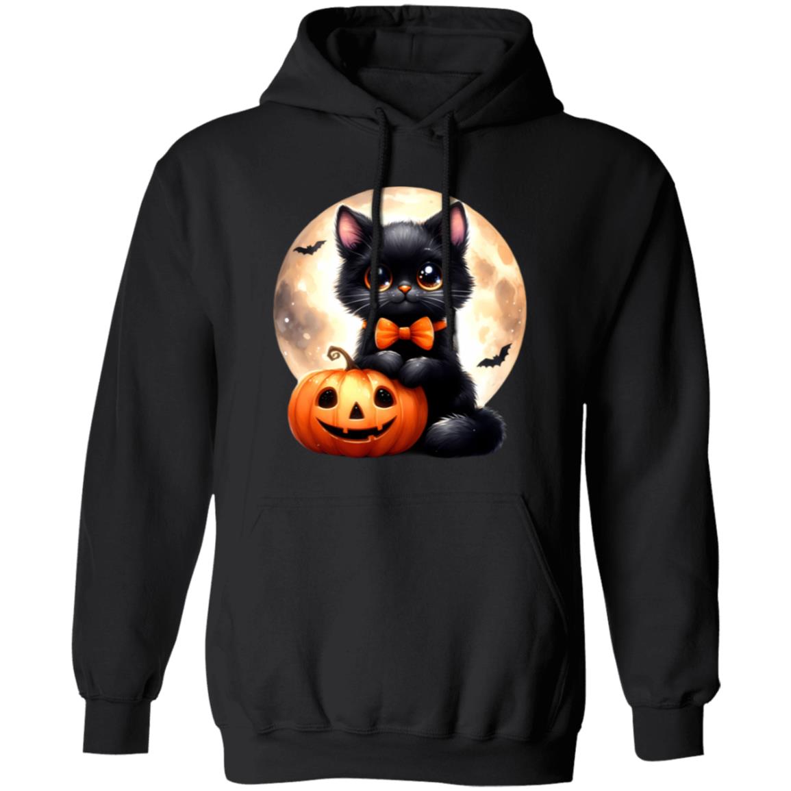Retro Black Cat Pumpkin Halloween Costume Fall Autumn Season T-Shirt and Pullover Hoodie
