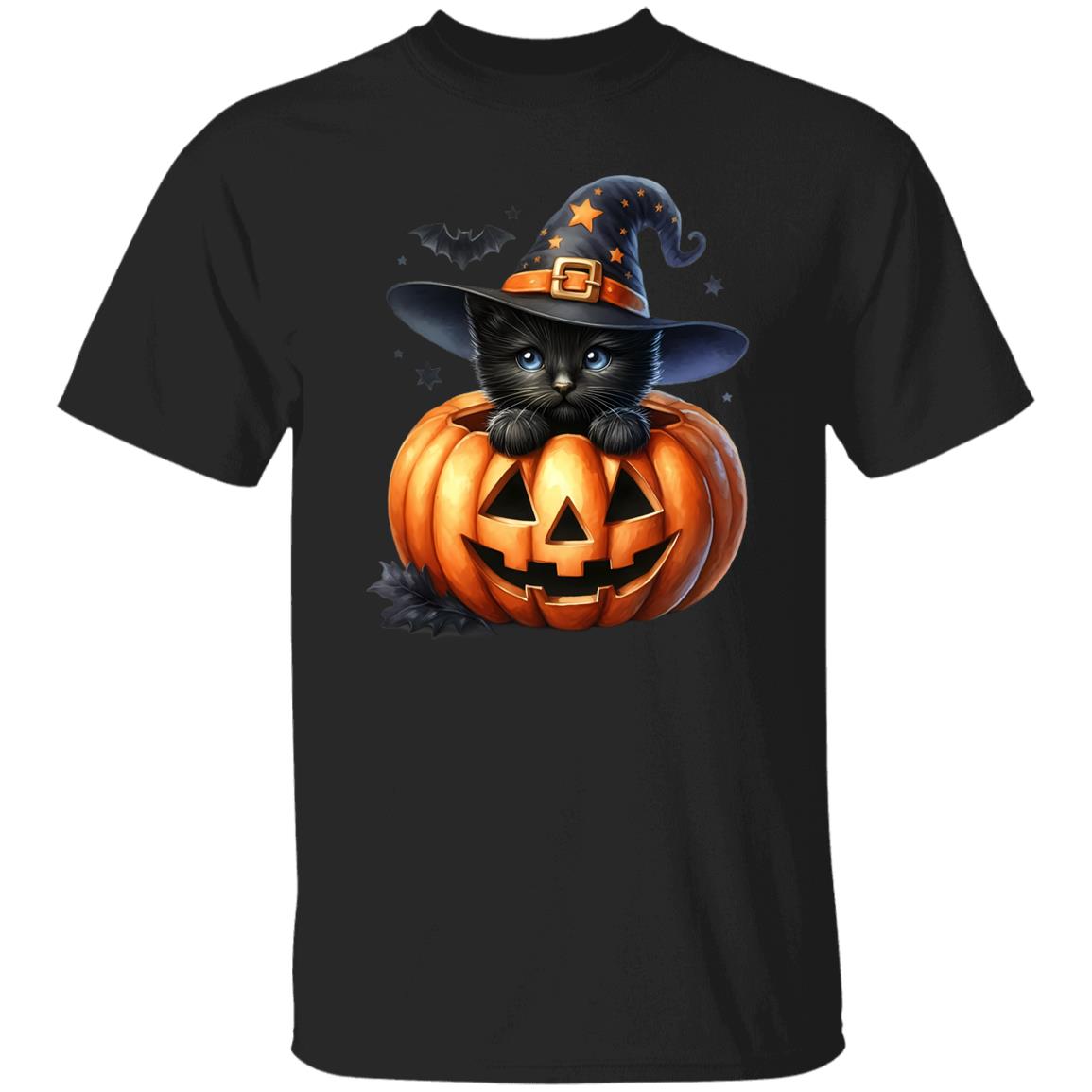 Retro Black Witch Cat Pumpkin Halloween Costume Fall Autumn Season T-Shirt and Pullover Hoodie