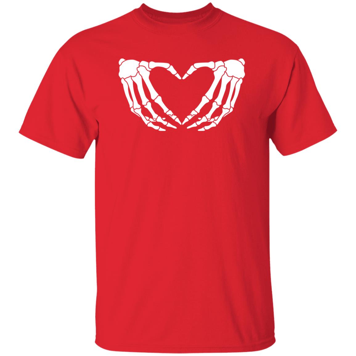 Skeleton Hands Heart Sign Retro Halloween Costume Unisex T- Shirt