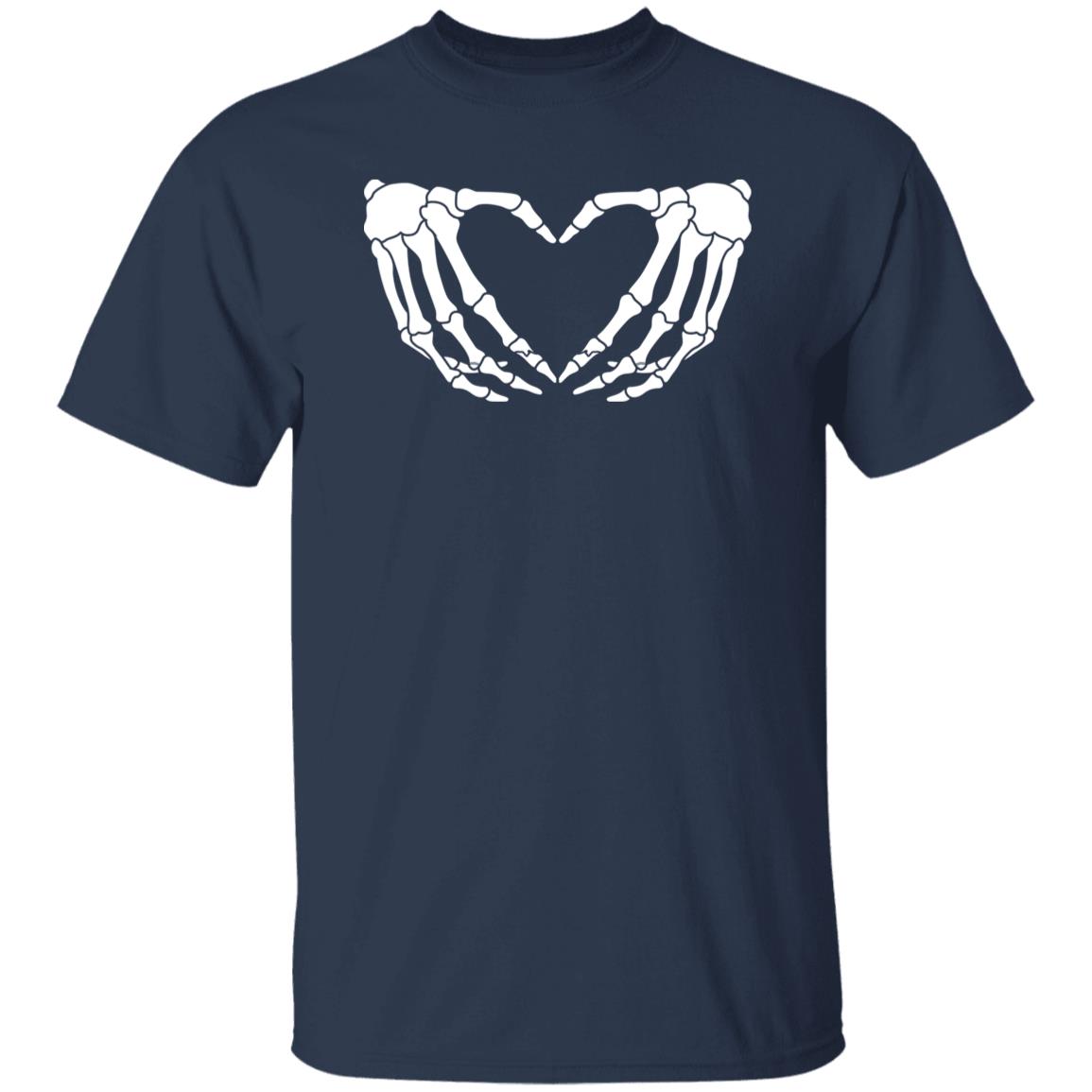 Skeleton Hands Heart Sign Retro Halloween Costume Unisex T- Shirt