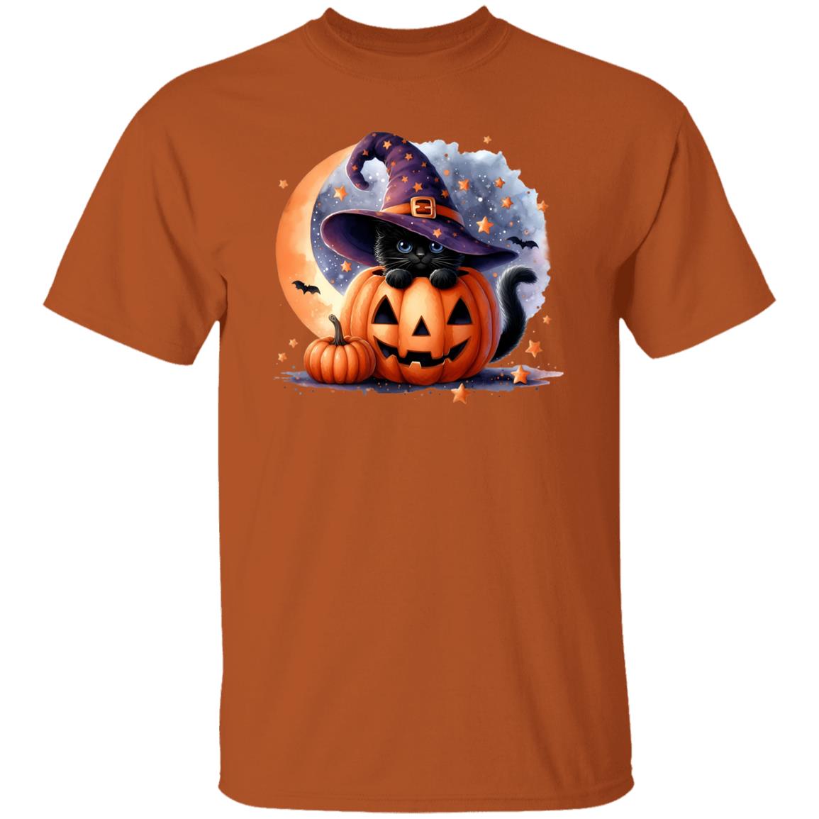 Retro Black Witch Cat Pumpkin Halloween Costume Fall Autumn Season T-Shirt and Pullover Hoodie