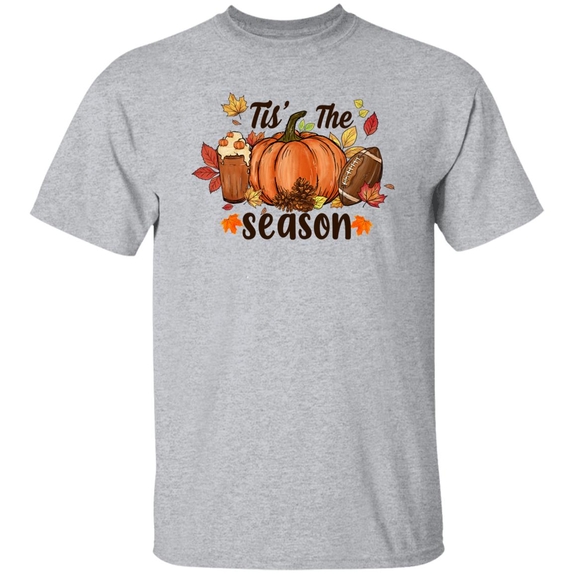 Fall Tis' The Season T Shirt Funny Halloween Thanksgiving Graphic Tee Casual Family Halloween Costume Tops