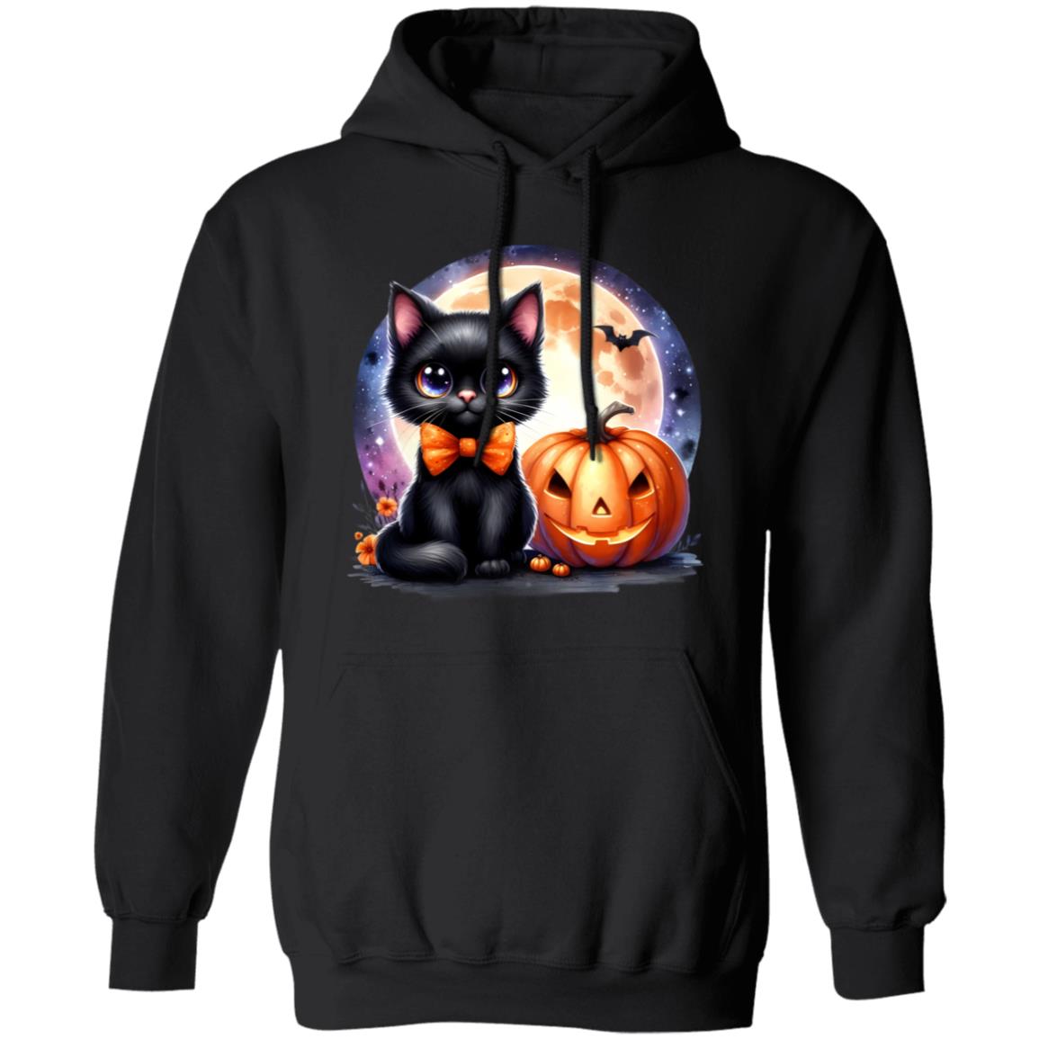 Retro Black Cat Pumpkin Halloween Costume Fall Autumn Season T-Shirt and Pullover Hoodie