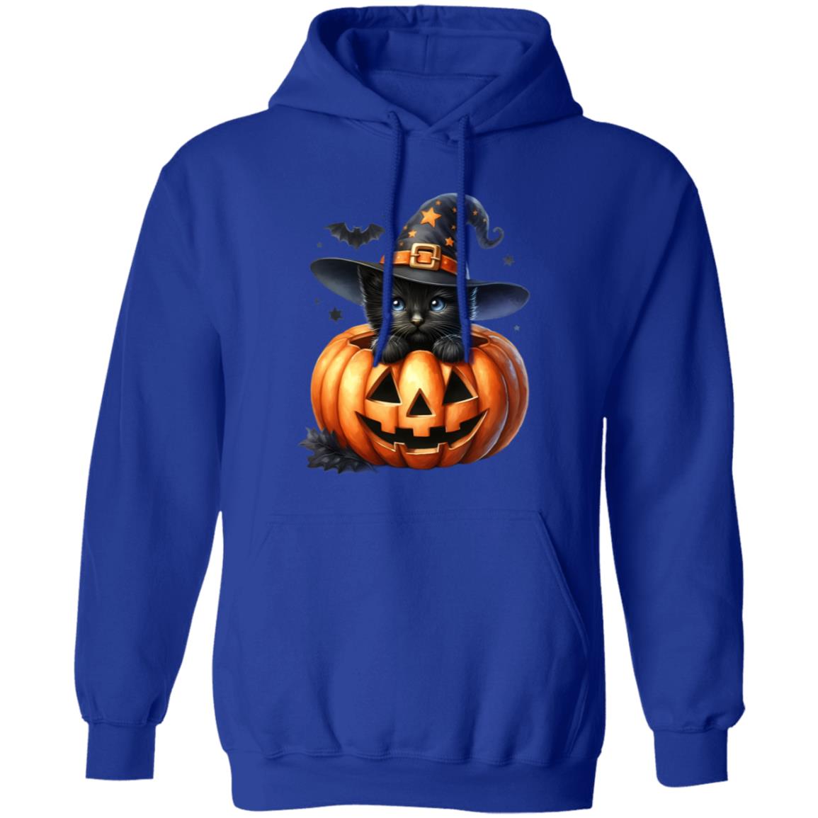 Retro Black Witch Cat Pumpkin Halloween Costume Fall Autumn Season T-Shirt and Pullover Hoodie