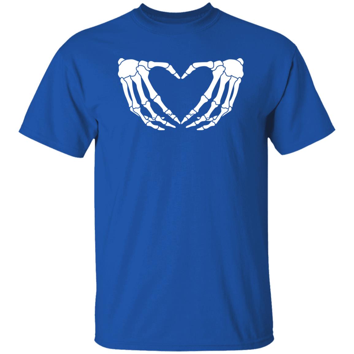 Skeleton Hands Heart Sign Retro Halloween Costume Unisex T- Shirt