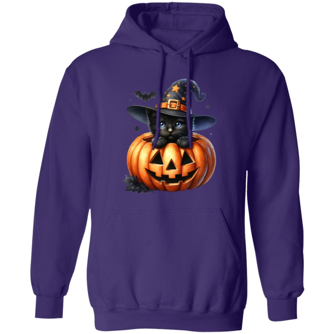 Retro Black Witch Cat Pumpkin Halloween Costume Fall Autumn Season T-Shirt and Pullover Hoodie
