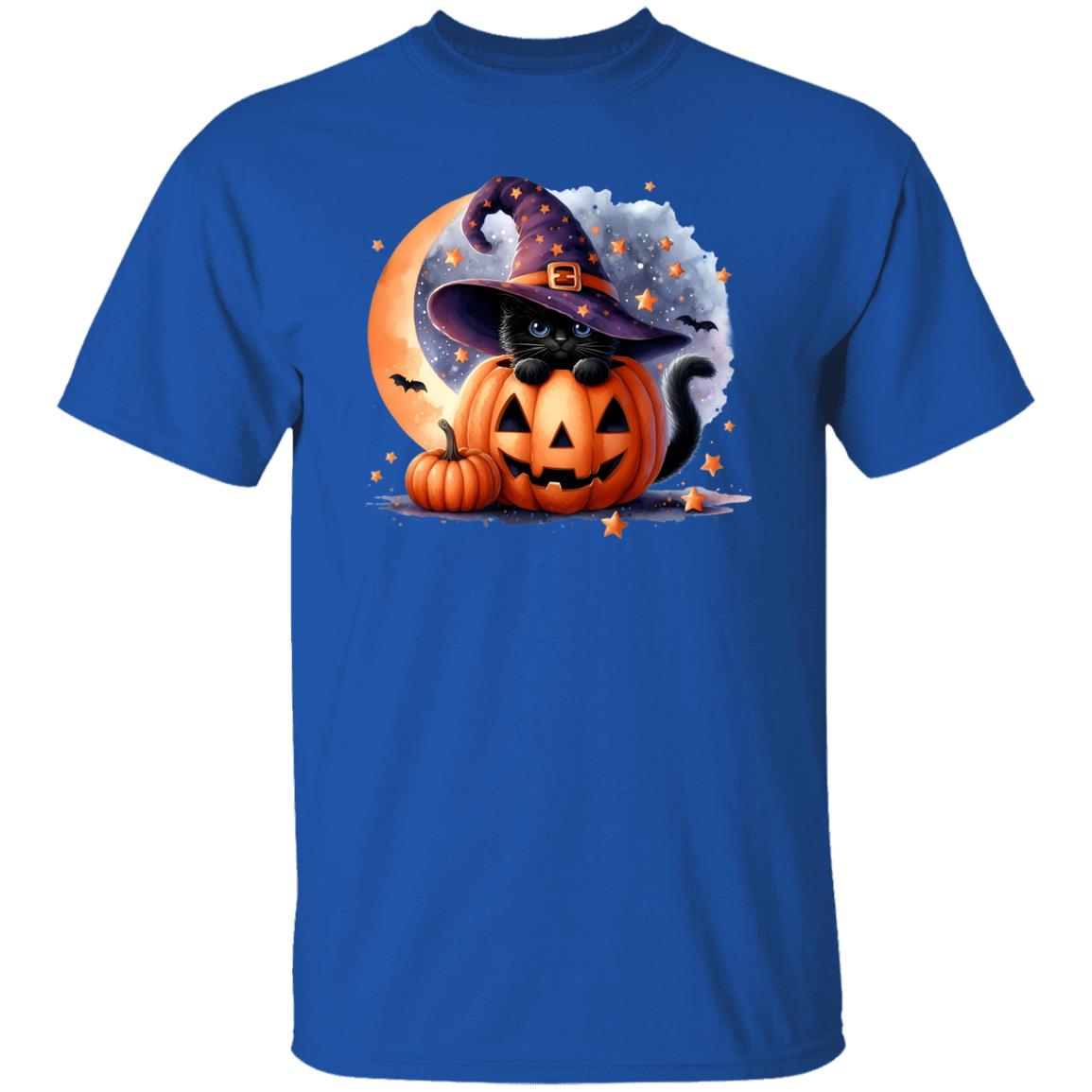 Retro Black Witch Cat Pumpkin Halloween Costume Fall Autumn Season T-Shirt and Pullover Hoodie