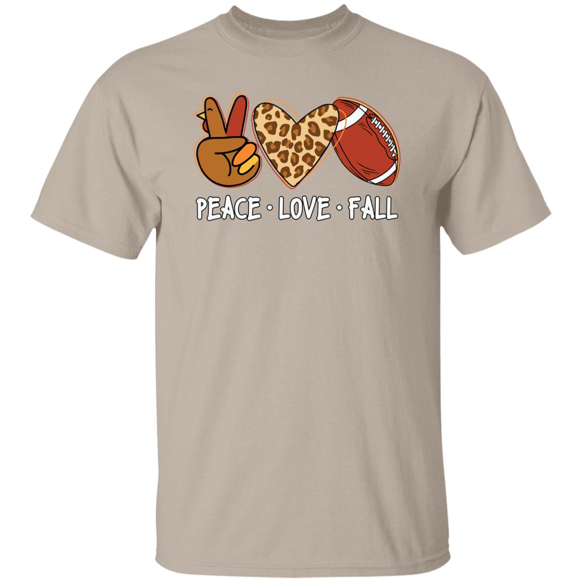 Peace Love Fall Men Women Autumn Football Fall T-Shirt Leopard Love T-Shirt