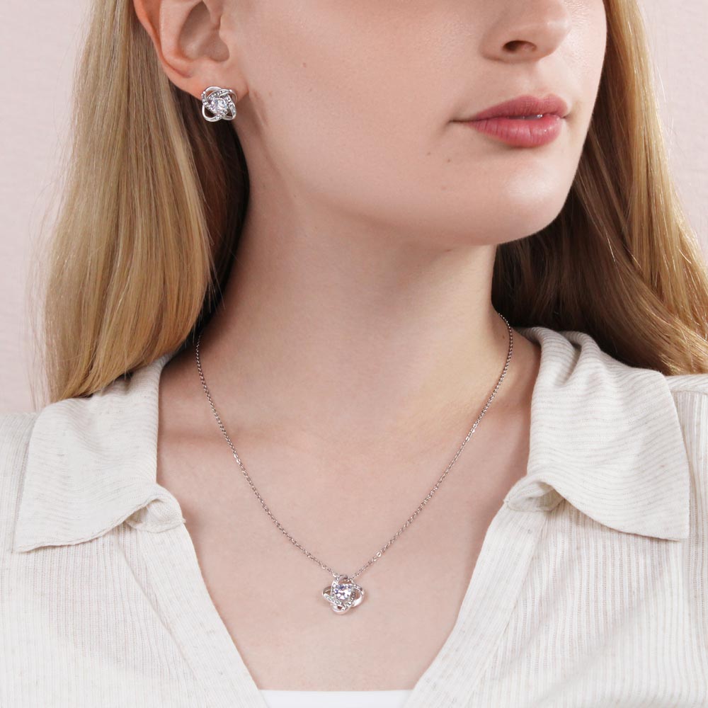 To My Wife / Love Knot Earring & Necklace Set
