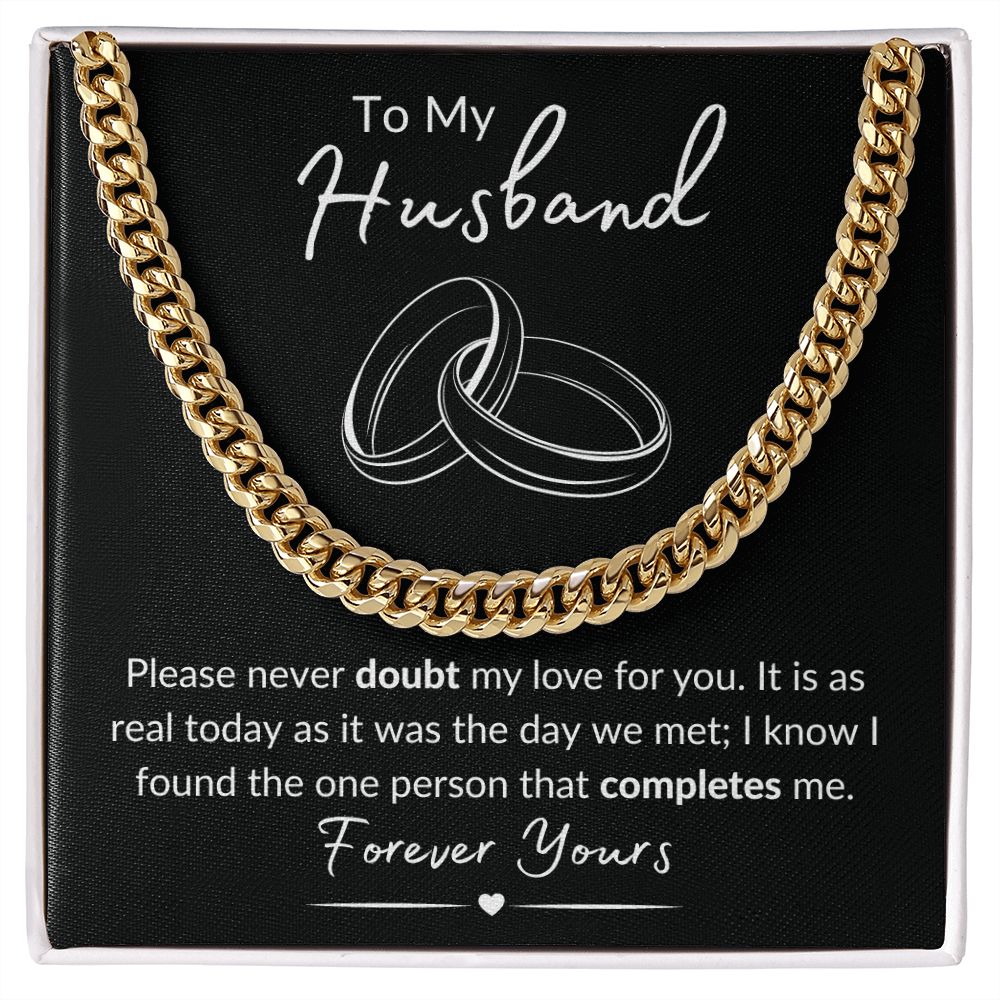 To My Husband / Cuban Link Chain