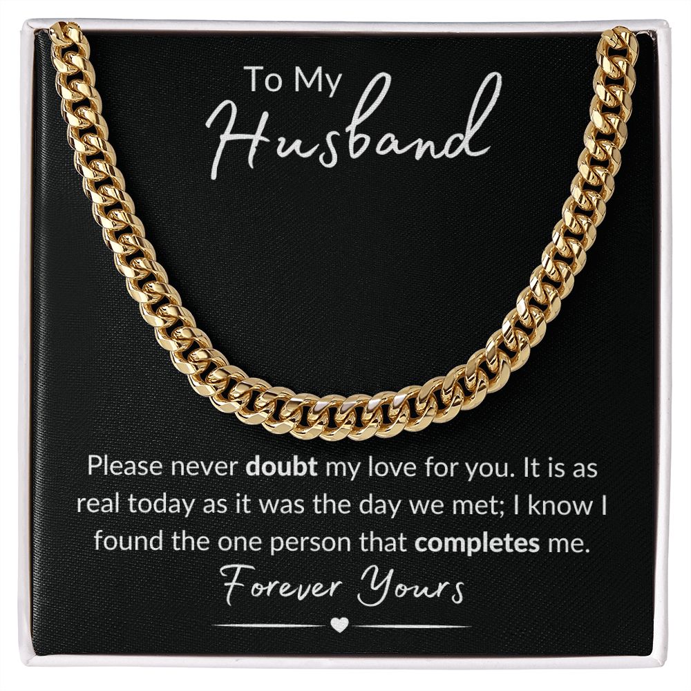 To My Husband / Cuban Link Chain