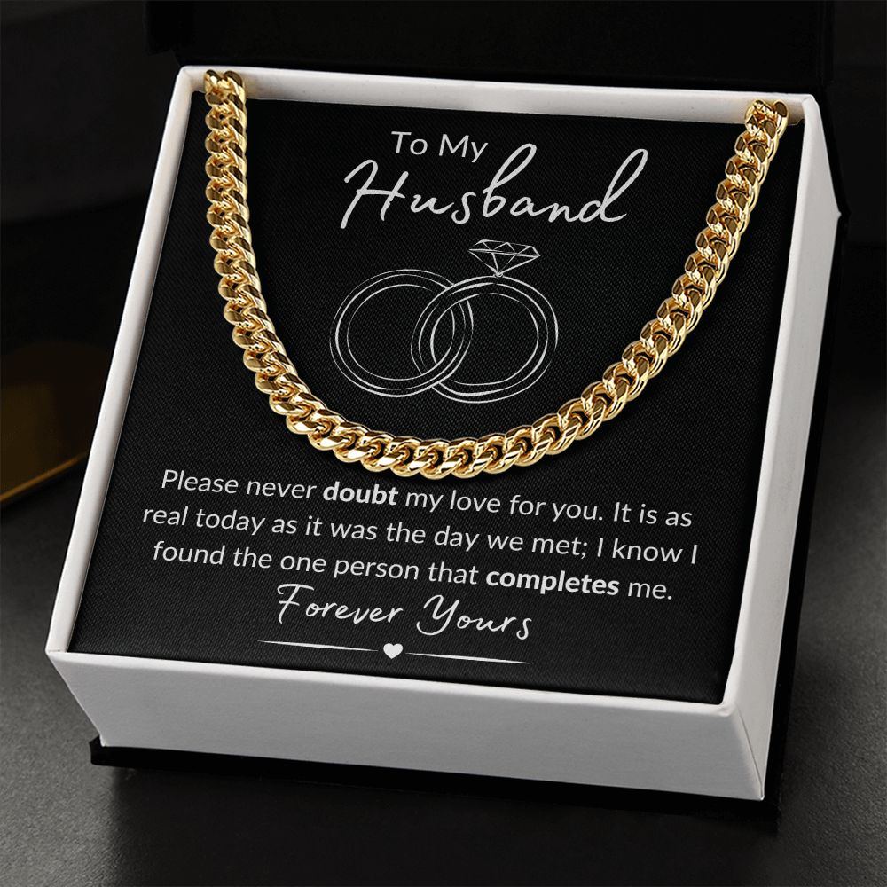 To My Husband / Cuban Link Chain