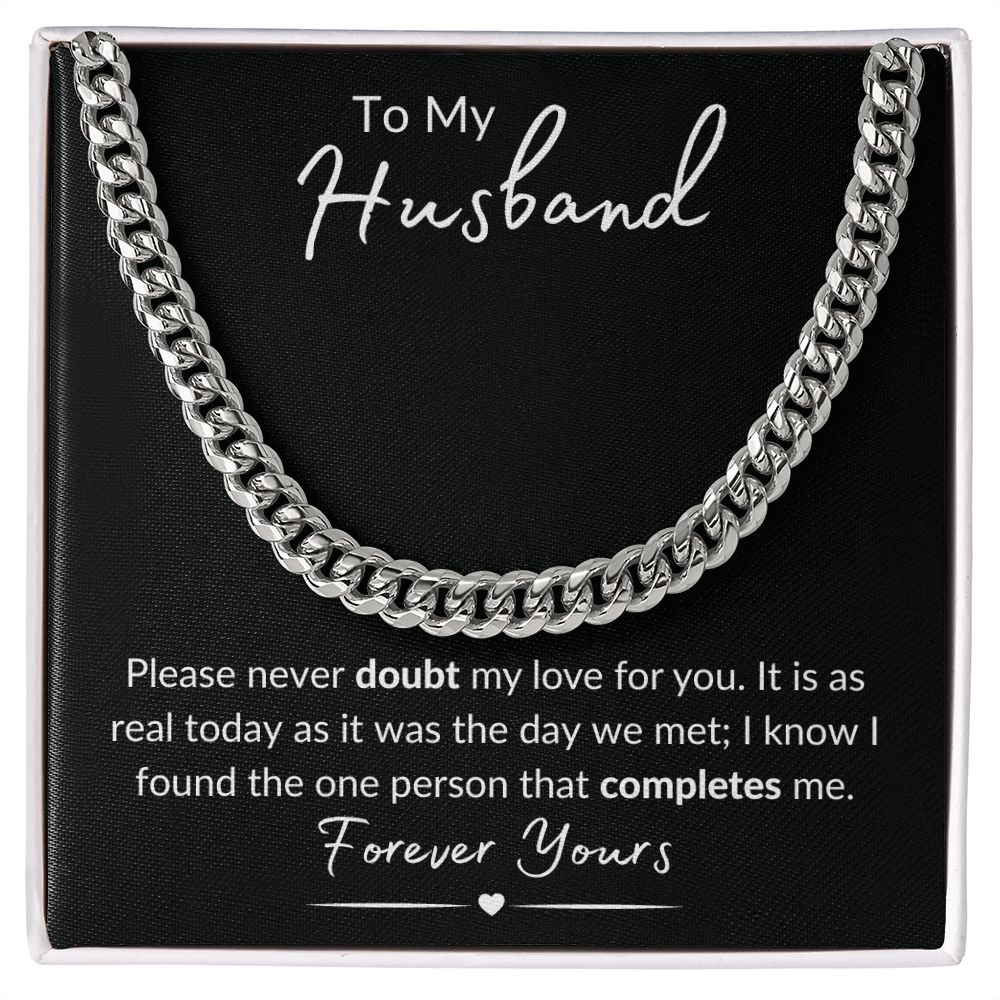 To My Husband / Cuban Link Chain