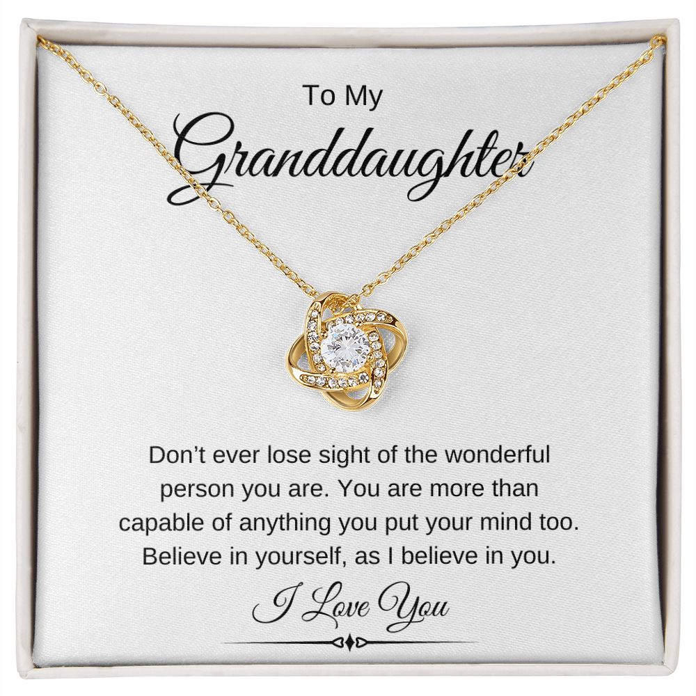 To My Granddaughter / Love Knot Necklace