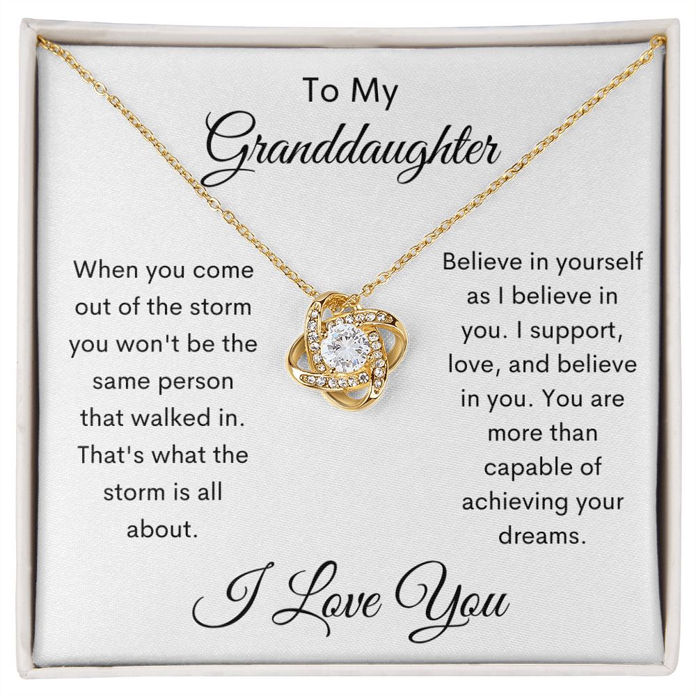 To My Granddaughter / Love Knot Necklace