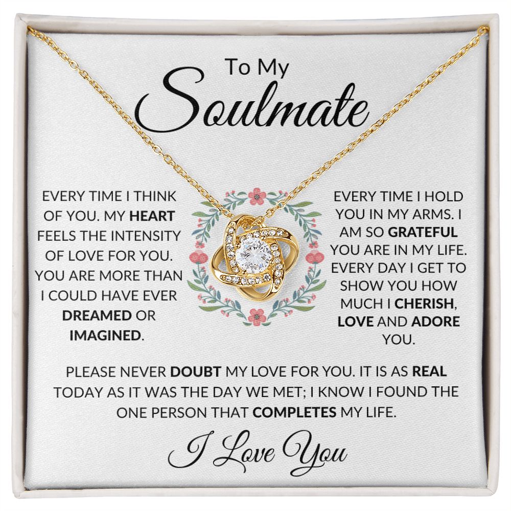 To My Soulmate / Love Knot Necklace