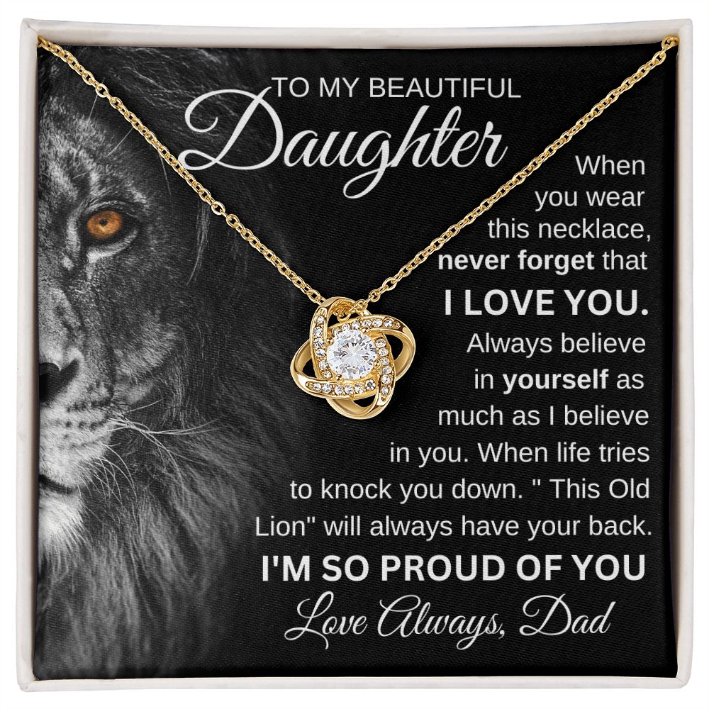To My Beautiful Daughter / Love Knot Necklace