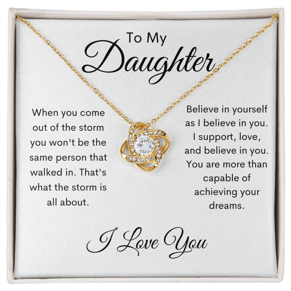 To My Daughter / Love Knot Necklace