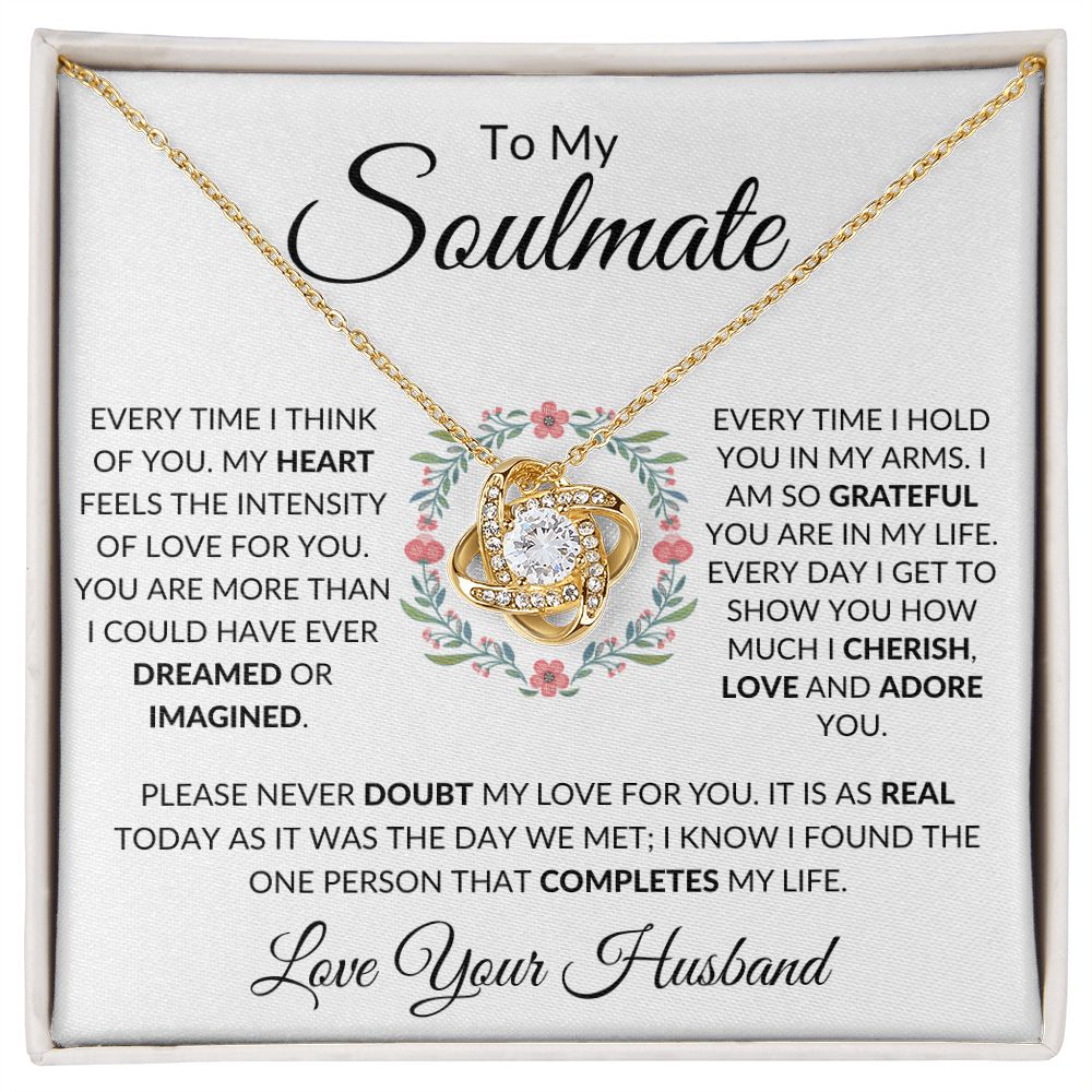 To My Soulmate / Love Knot Necklace