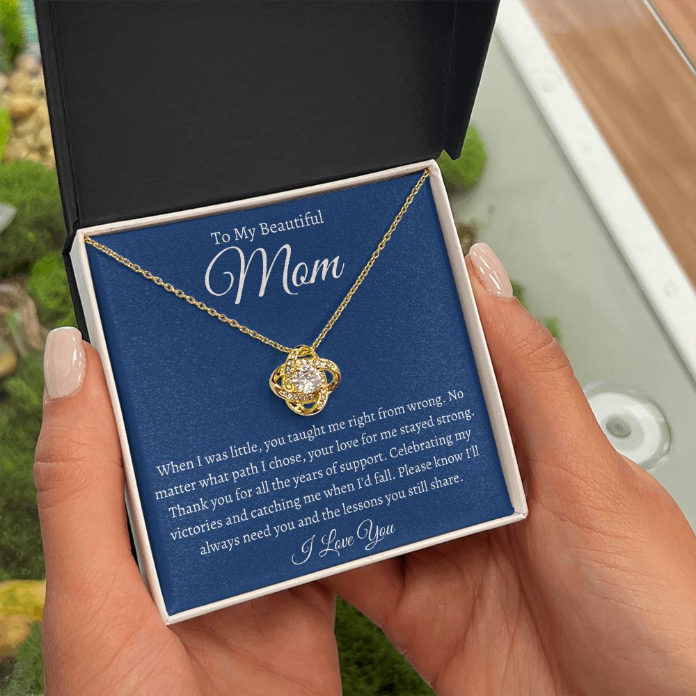 To My Beautiful Mom / Love Knot Necklace