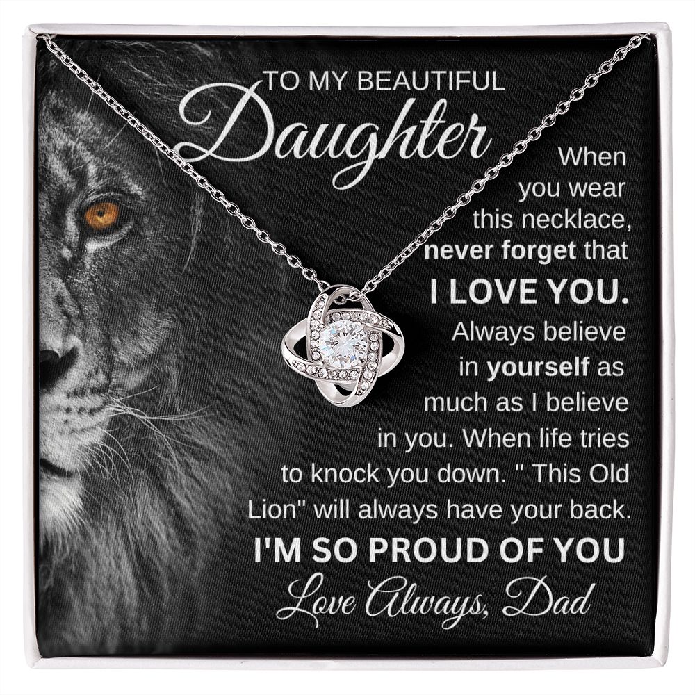 To My Beautiful Daughter / Love Knot Necklace