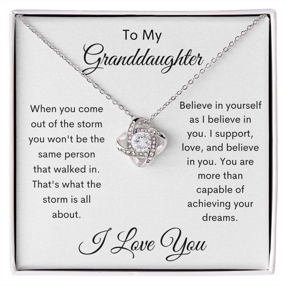 To My Granddaughter / Love Knot Necklace