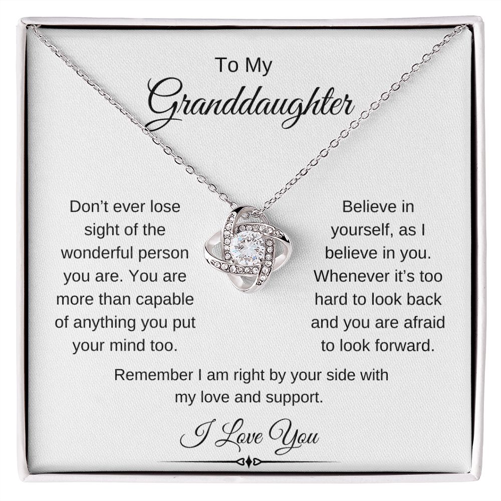 To My Granddaughter / Love Knot Necklace