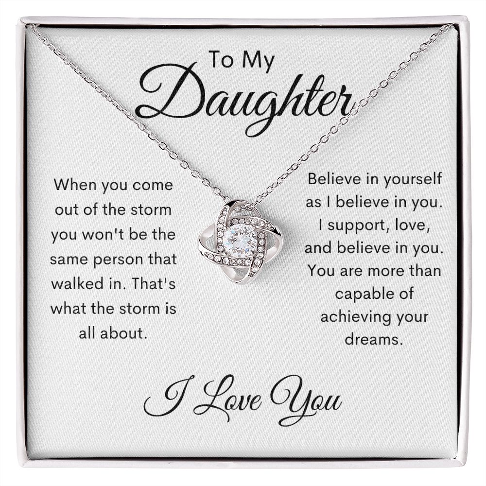 To My Daughter / Love Knot Necklace