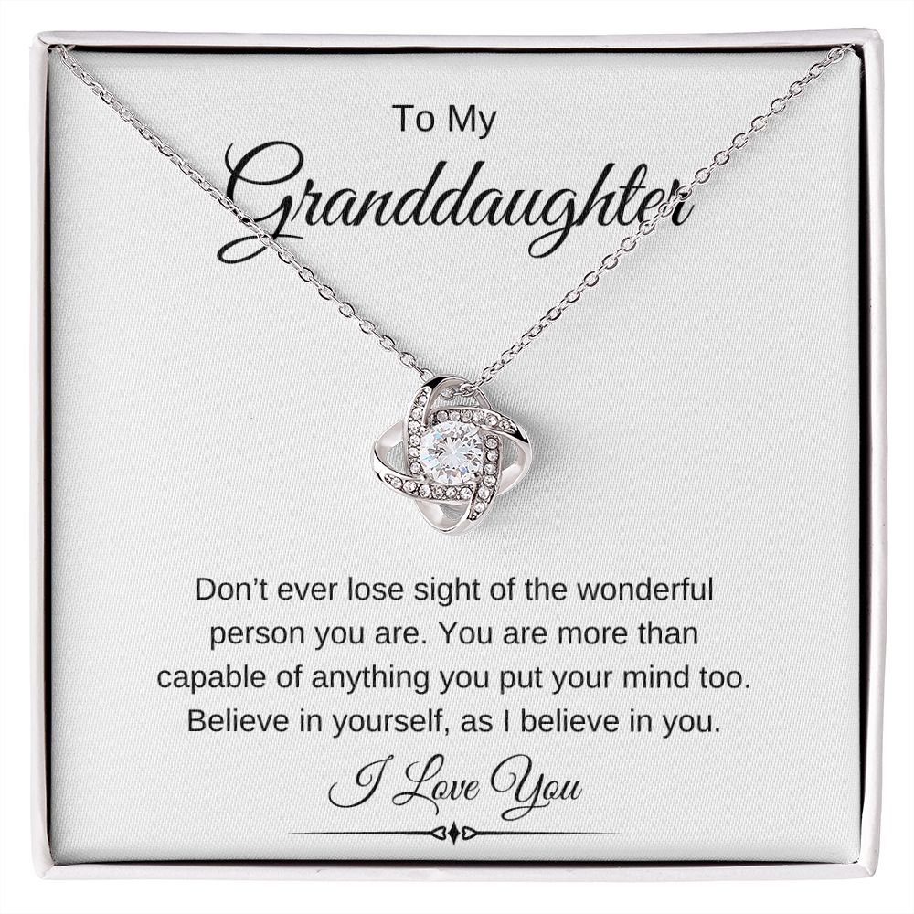 To My Granddaughter / Love Knot Necklace