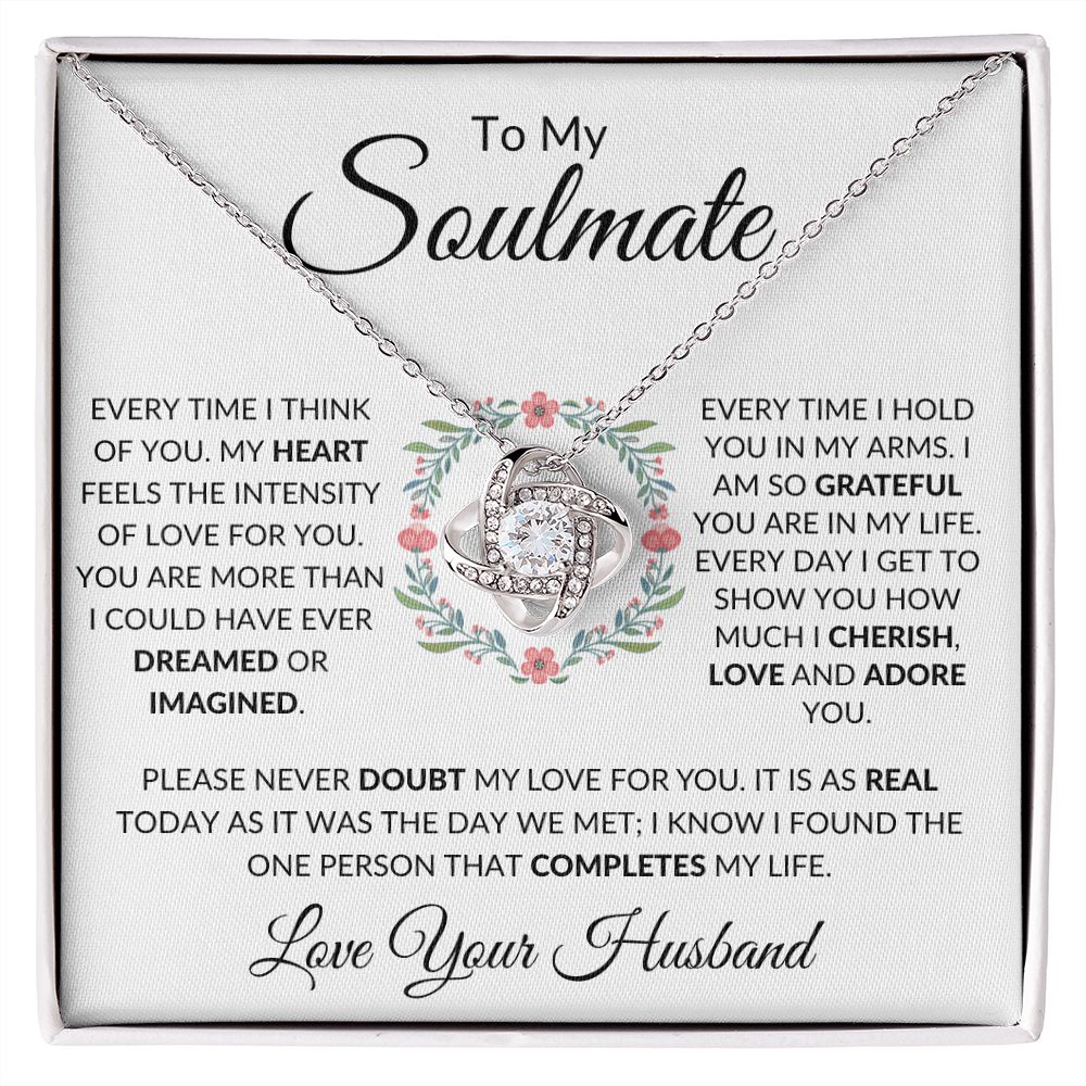 To My Soulmate / Love Knot Necklace