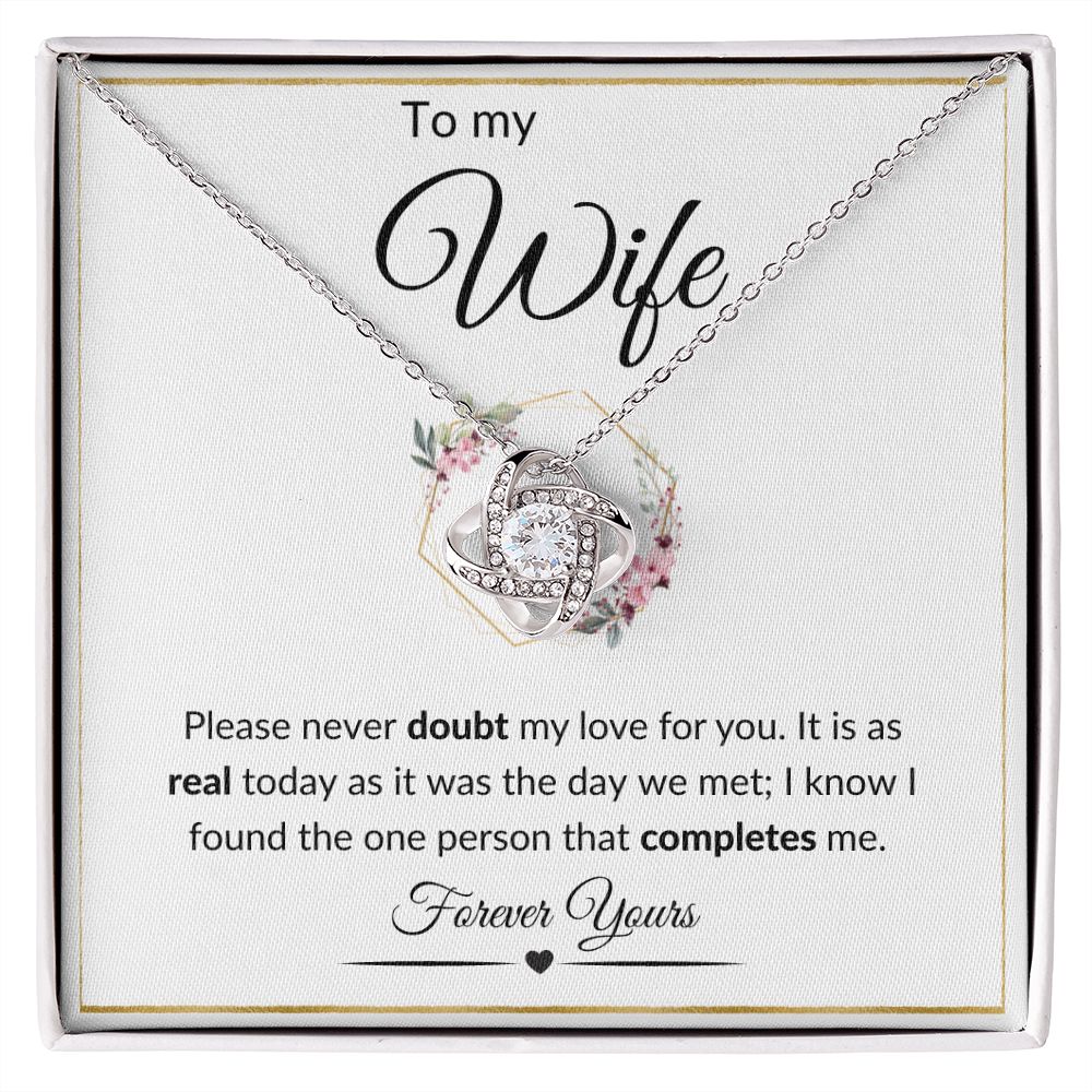 To My Wife / Love Knot Necklace