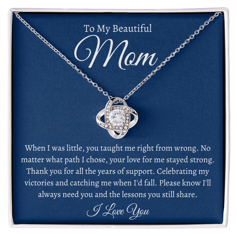 To My Beautiful Mom / Love Knot Necklace