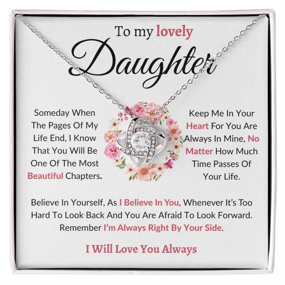 To My Lovely Daughter / Love Knot Necklace
