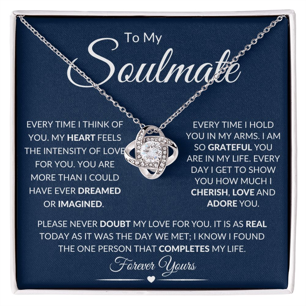 To My Soulmate / Love Knot Necklace