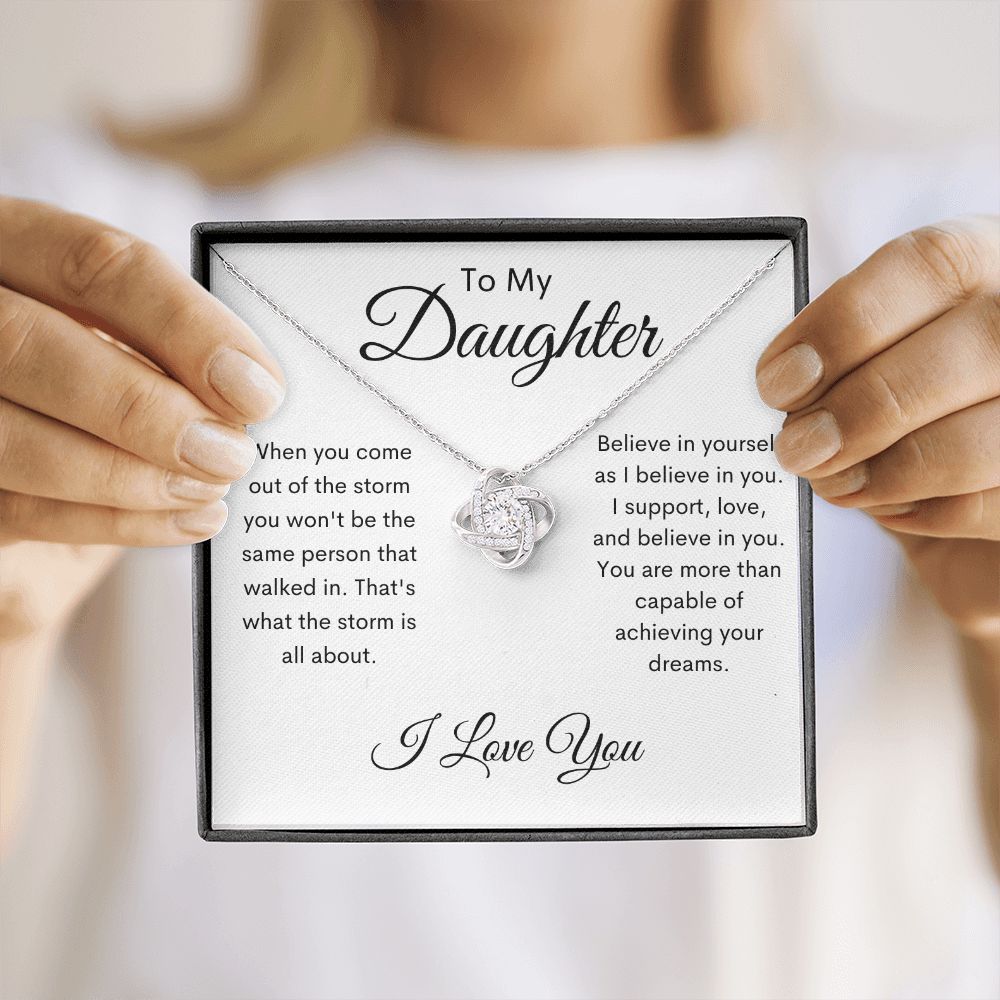 To My Daughter / Love Knot Necklace