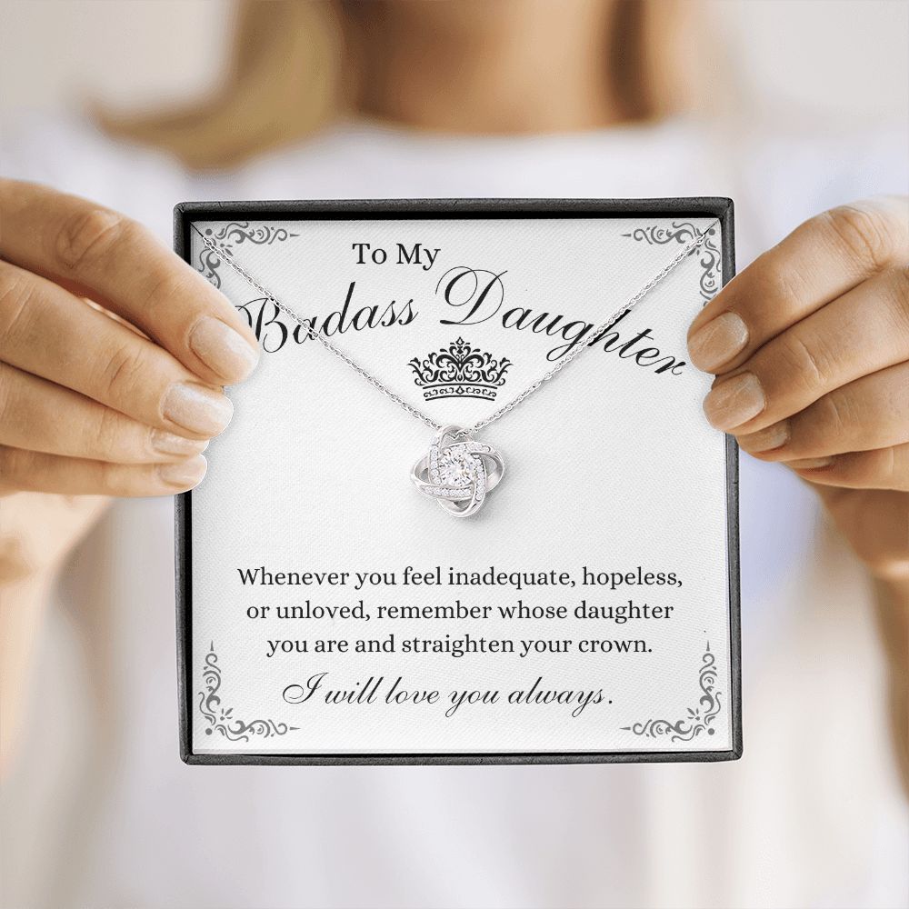 To My Badass Daughter / Love Knot Necklace