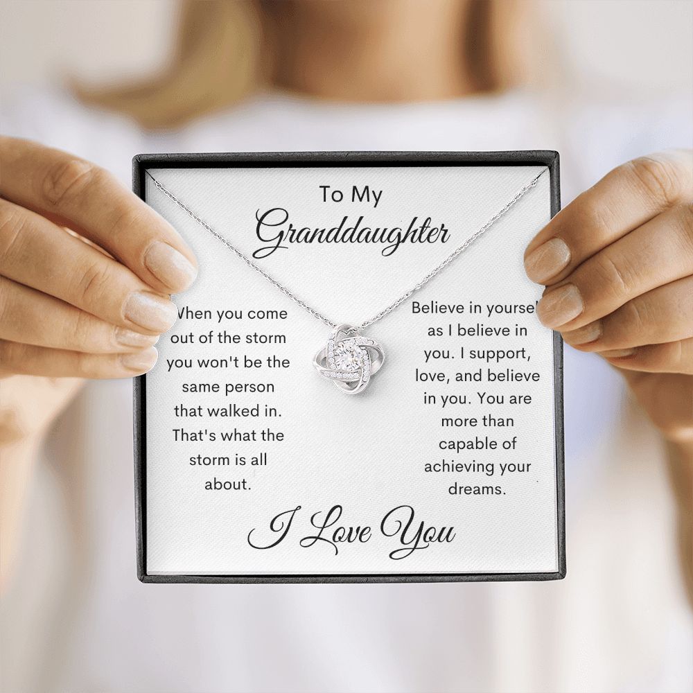 To My Granddaughter / Love Knot Necklace