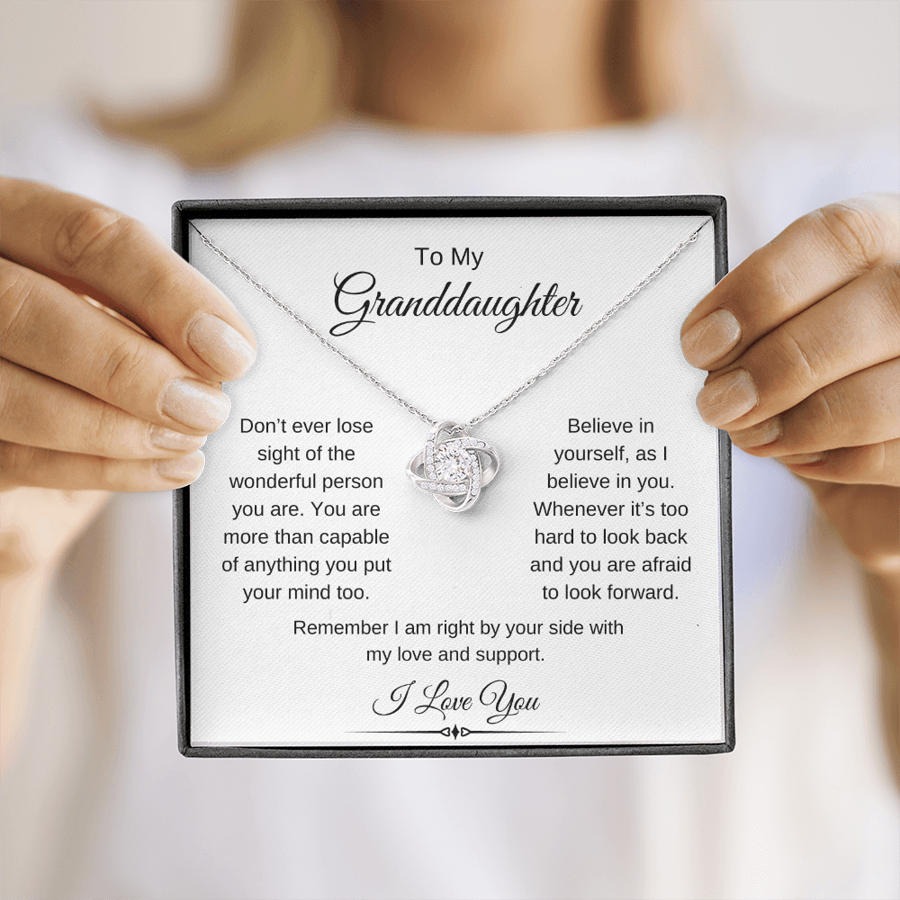 To My Granddaughter / Love Knot Necklace