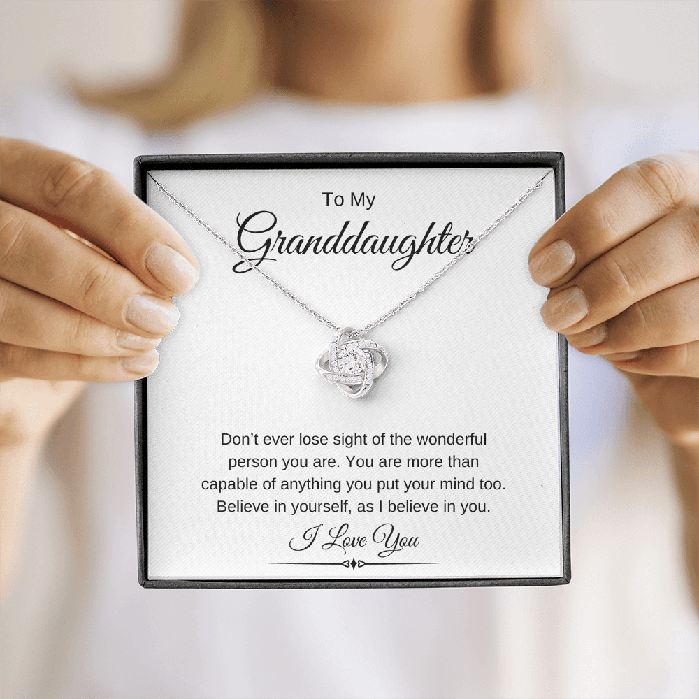 To My Granddaughter / Love Knot Necklace