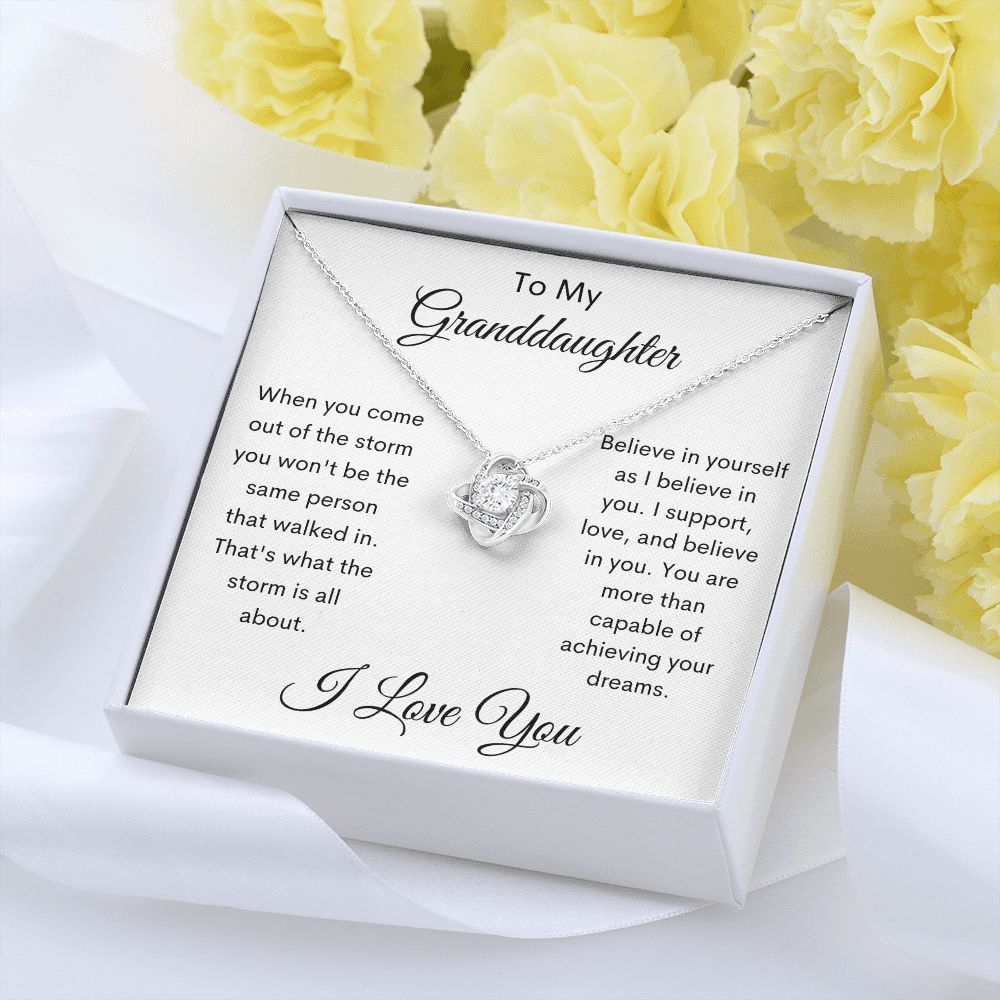 To My Granddaughter / Love Knot Necklace