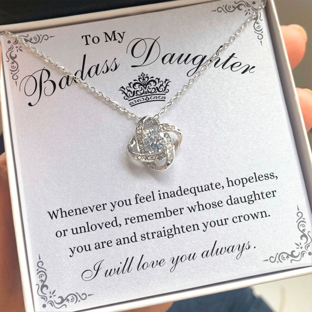 To My Badass Daughter / Love Knot Necklace
