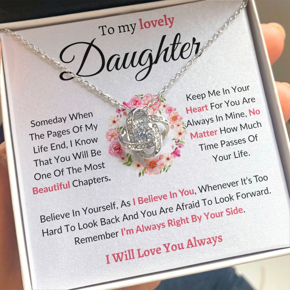 To My Lovely Daughter / Love Knot Necklace