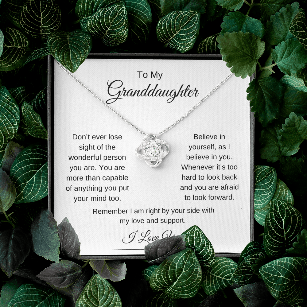 To My Granddaughter / Love Knot Necklace